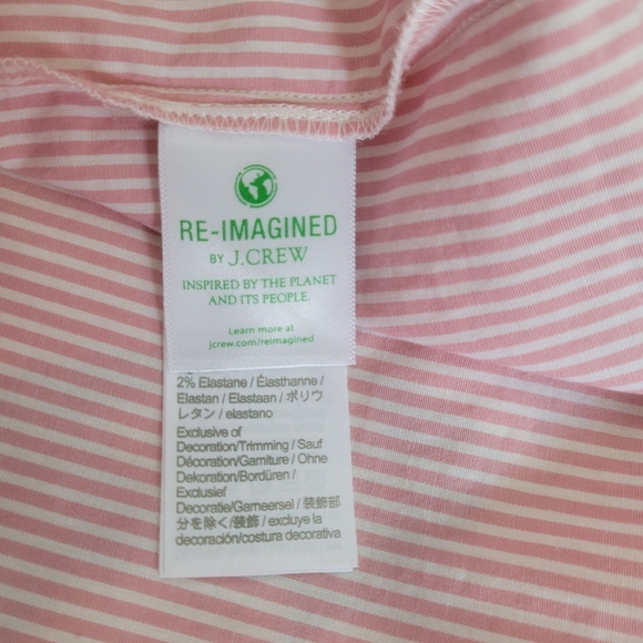 J. Crew Blouse Women's Small Striped Ruffle Neck LS Preppy Nautical Red White - Picture 6 of 8